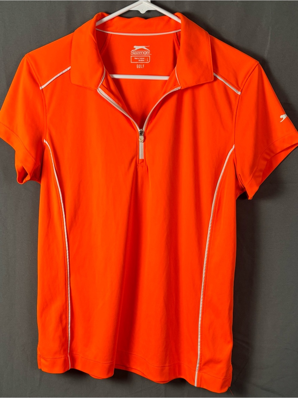 Slazenger Golf | Women's Bright Orange Zip Polo | Size Large